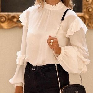 Instance White Silk Blouse